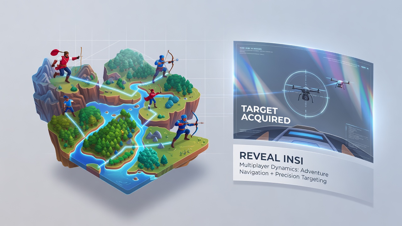Gruppen von Jugendlichen analysieren Spielergebnisse nach einer Runde mit Navigation und präzisem Zielen in einem Webbrowser-Spiel