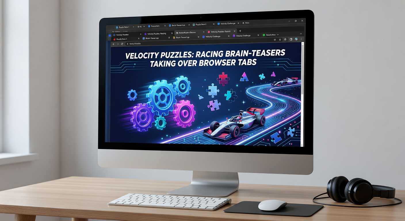 Nahaufnahme eines Velocity-Puzzle-Leaderboards mit globalen Highscores und rasantem Renn-Gameplay