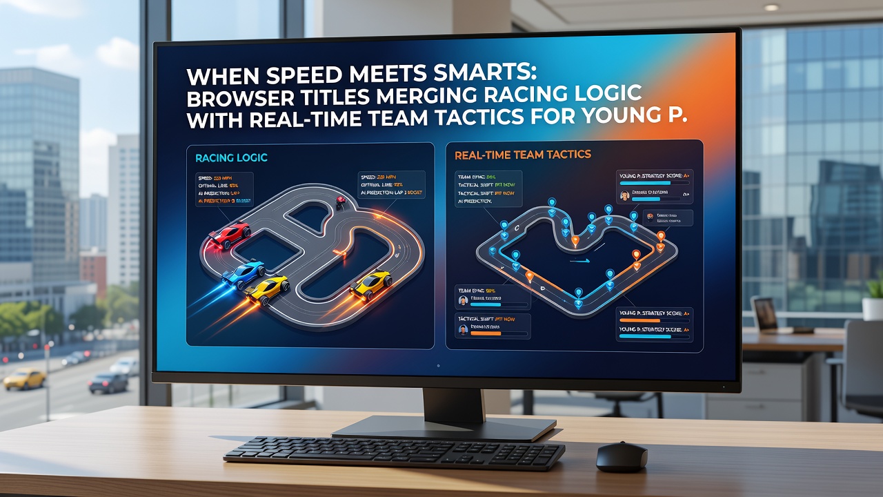 Junge Spieler in einem Browser-Rennspiel mit Teamtaktiken